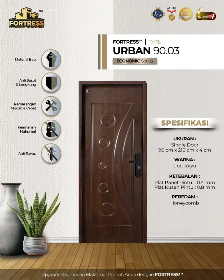 Economic Series - Single Door - URBAN 90.03 - Warna Urat Kayu