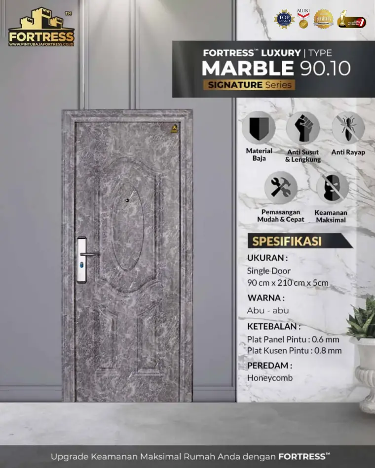 Signature Series - Single Door - MARBLE 90.10 - Warna Abu-abu