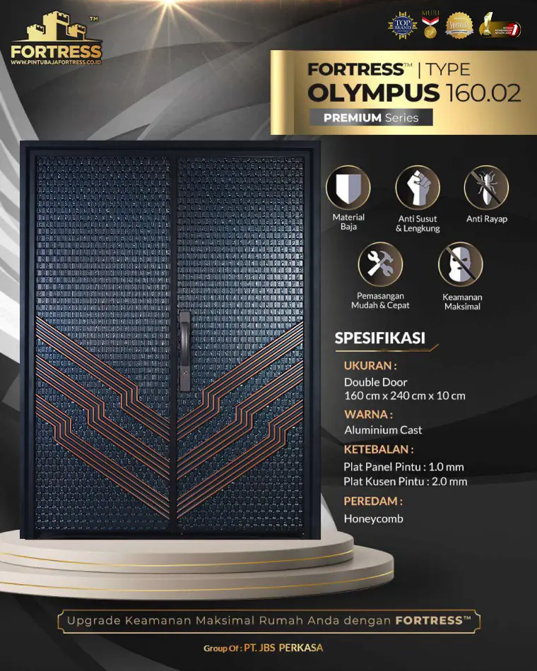 Premium Series - Double Door - OLYMPUS 160.02 - Warna Aluminium Cast