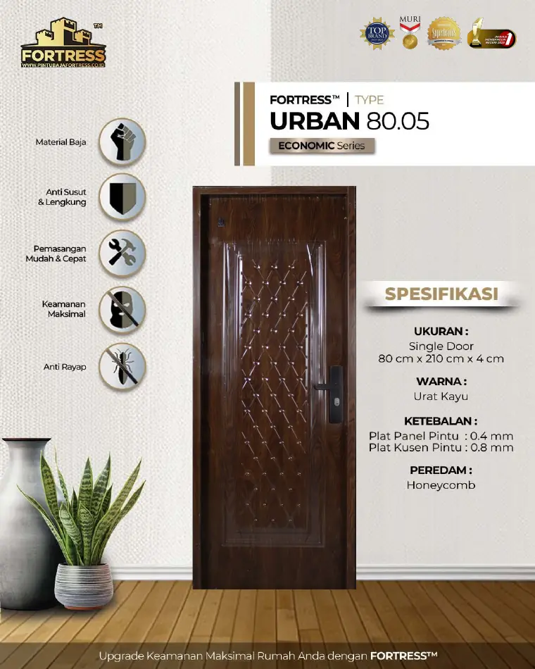 Economic Series - Single Door - URBAN 80.05 - Warna Urat Kayu