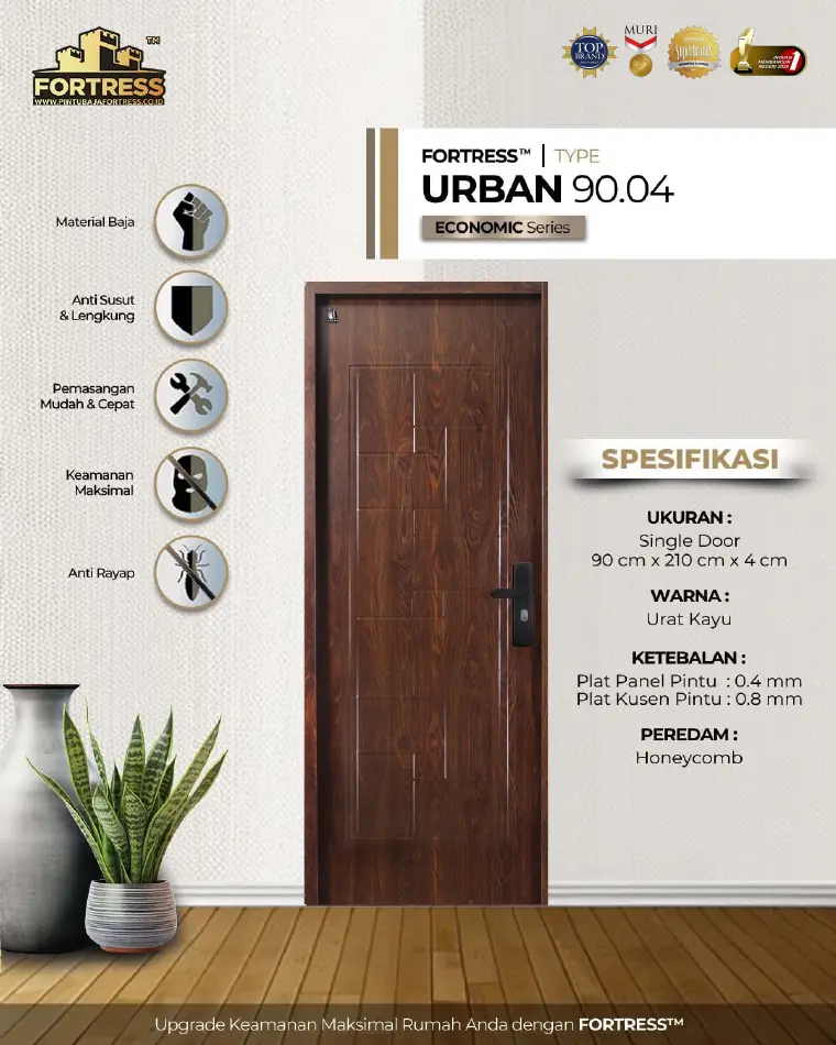 Economic Series - Single Door - URBAN 90.04 - Warna Urat Kayu