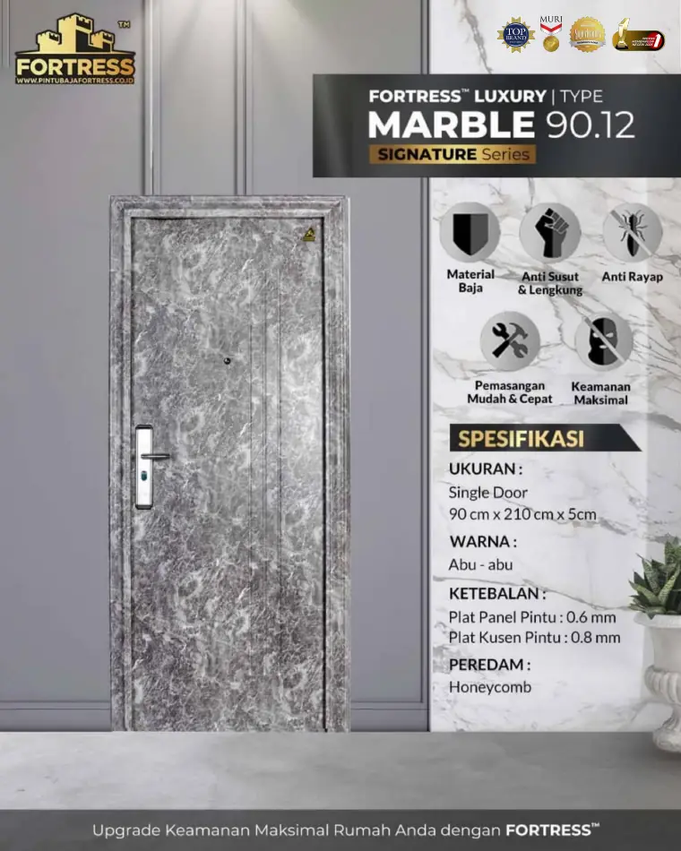 Signature Series - Single Door - MARBLE 90.12 - Warna Abu-abu