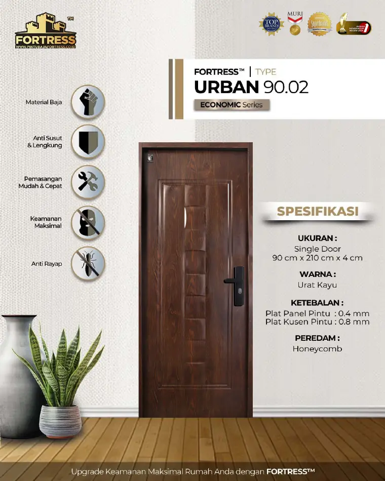 Economic Series - Single Door - URBAN 90.02 - Warna Urat Kayu