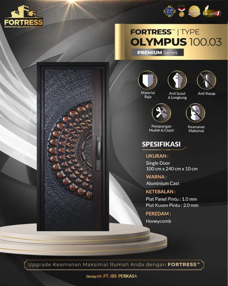 Premium Series - Single Door - OLYMPUS 100.03 - Warna Aluminium Cast