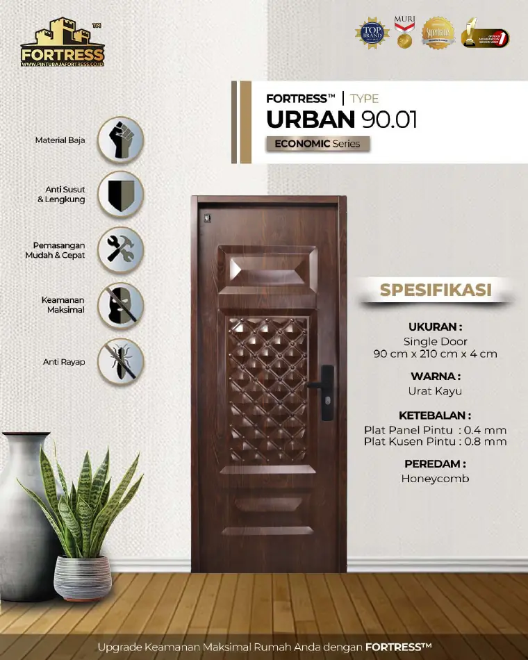Economic Series - Single Door - URBAN 90.01 - Warna Urat Kayu