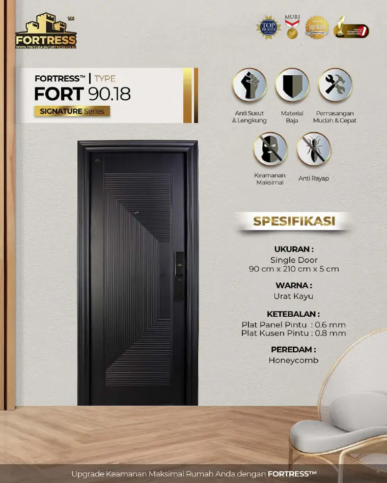 Signature Series - Single Door - FORT 90.18 - Warna Urat Kayu