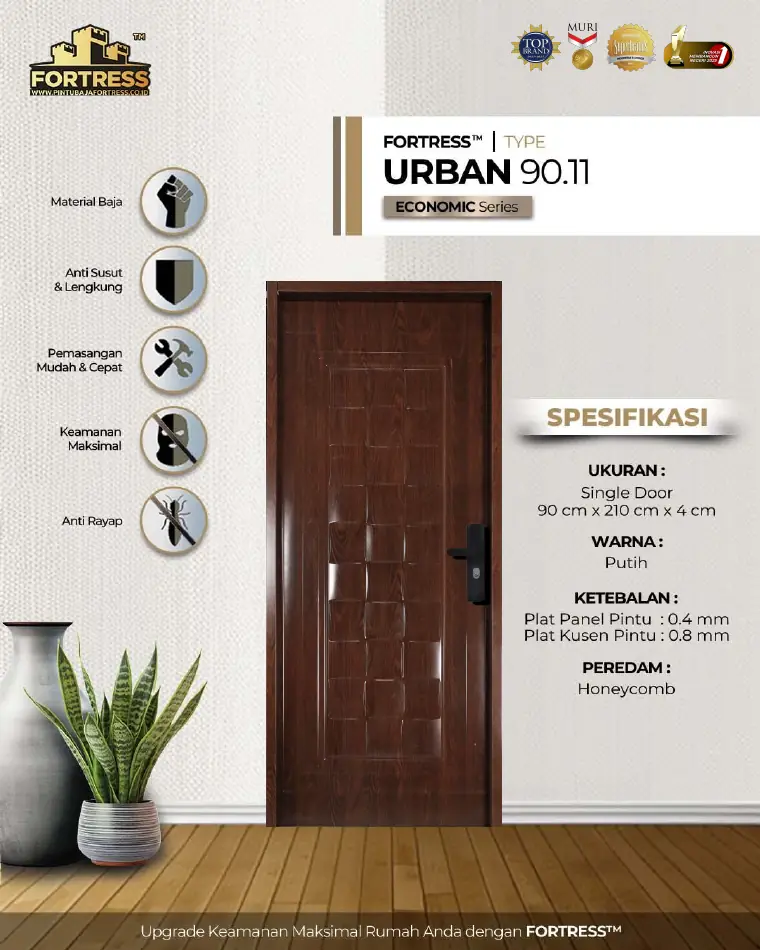 Economic Series - Single Door - URBAN 90.11 - Warna Urat Kayu