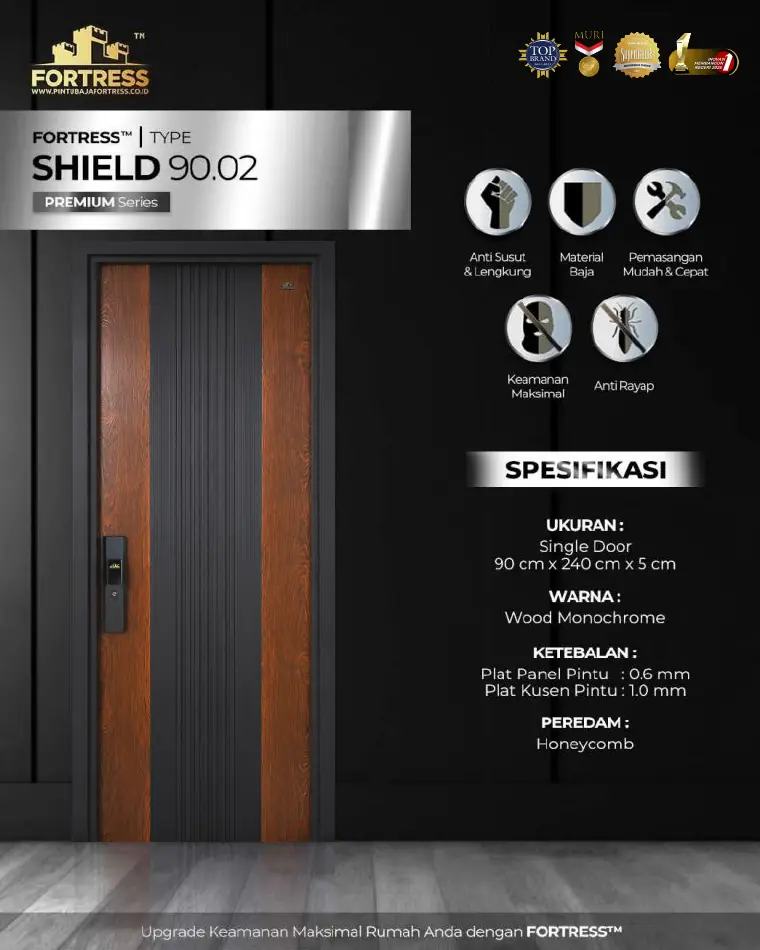 Premium Series - Single Door - SHIELD 90.02 - Warna Wood Monochrome